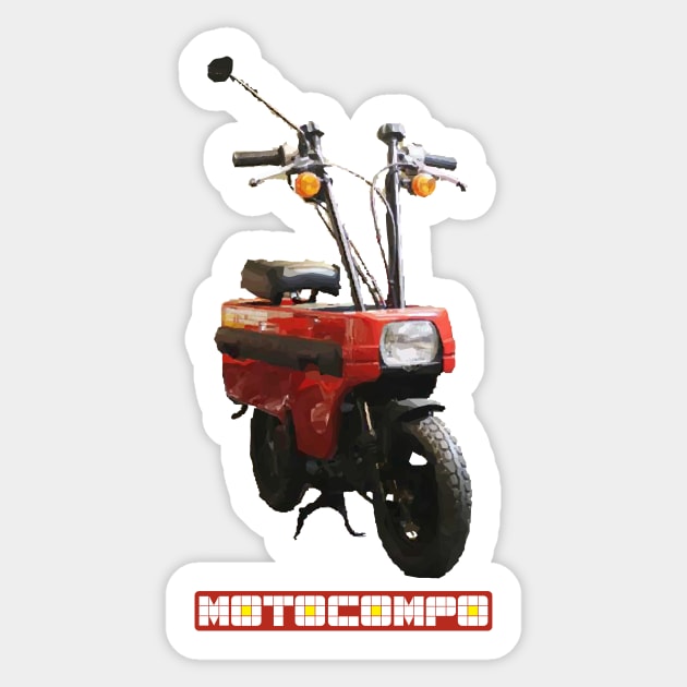 Motocompo Pixelized Sticker by vukojev-alex